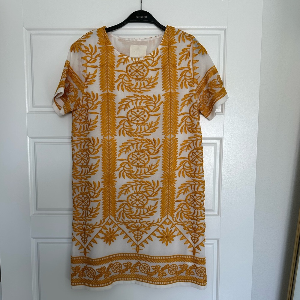Embroidered Shift Dress